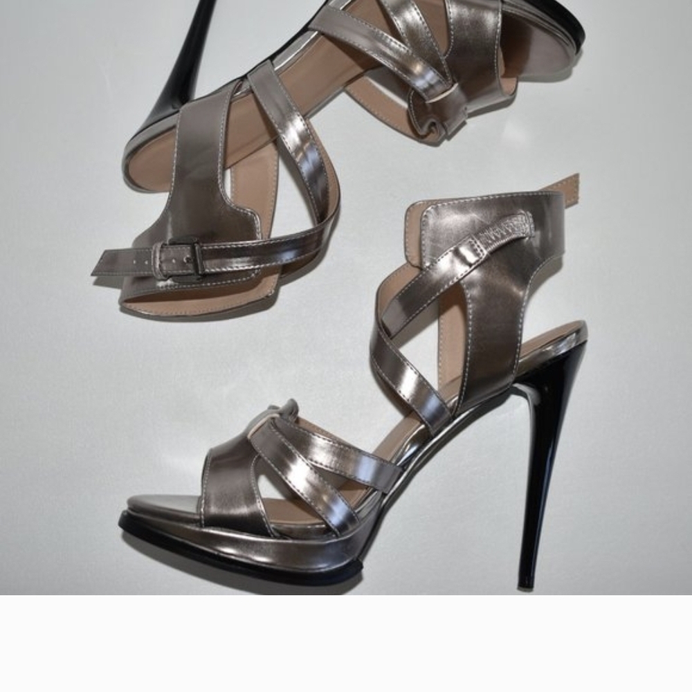 Beau + Ashe Women's New Silver Strap High Heels 11